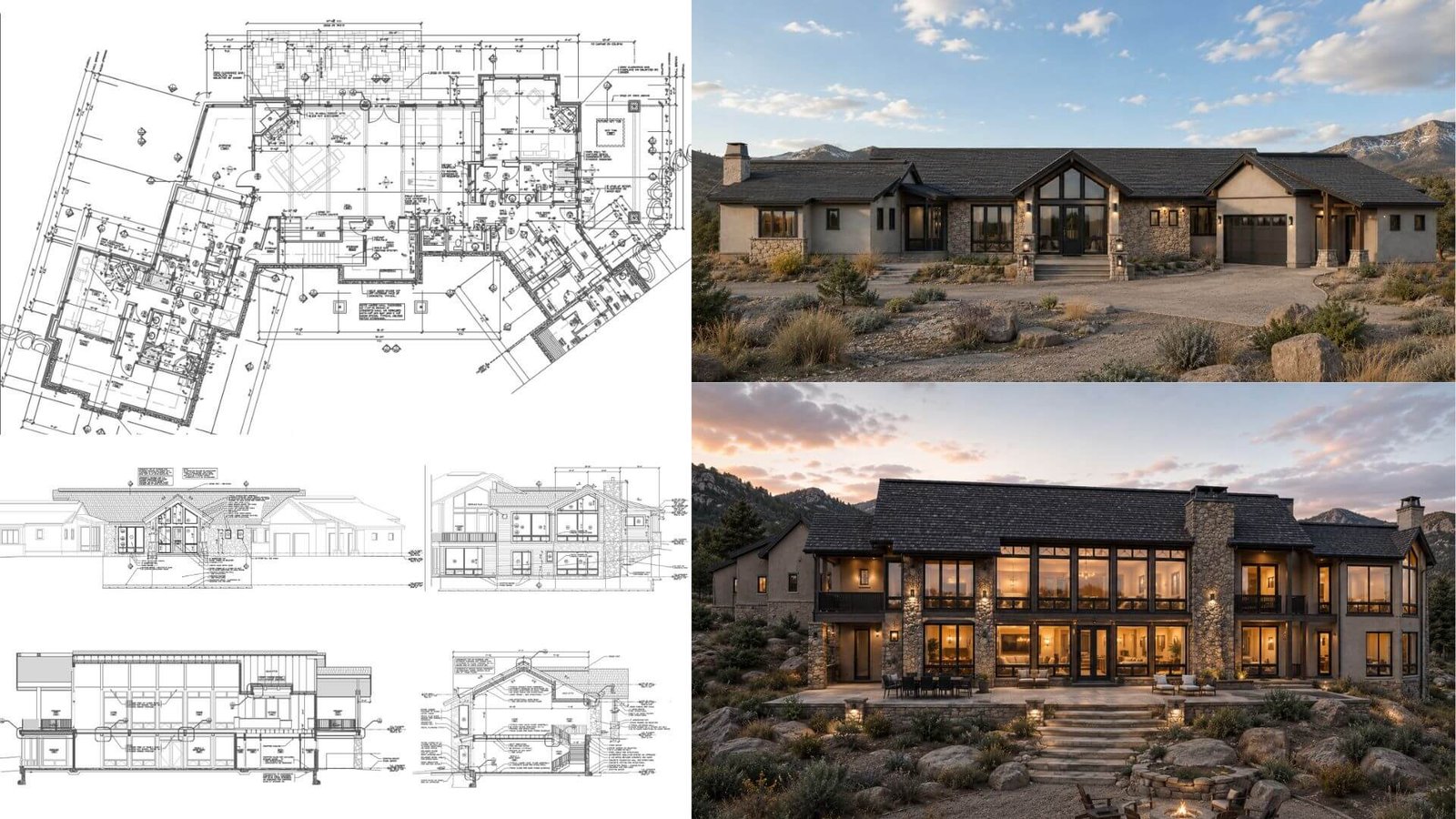 Site plan, elevations and exterior renderings, work sample