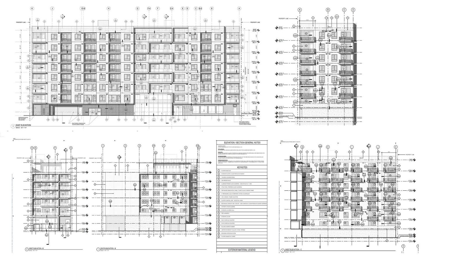 Building elevations, work sample